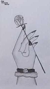Beautiful Hand Holding Rose 🌹 Drawing by Pencil Sketch ✏️👆।‪@Easy2DrawingWorld‬#art #pencilsketch