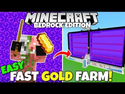 NEW GOLD FARM Tutorial! 48,000 Items/Hour! Minecraft Bedrock (MCPE Xbox PS5 PC)