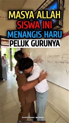 A Student's Touching Hug for His Teacher