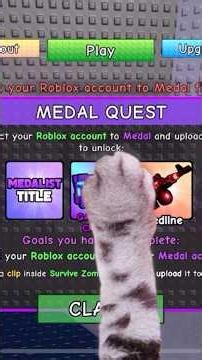 How To COMPLETE MEDAL QUEST ON MOBILE & IOS in Survive ZombieArenaRoblox #roblox #survivezombiearena