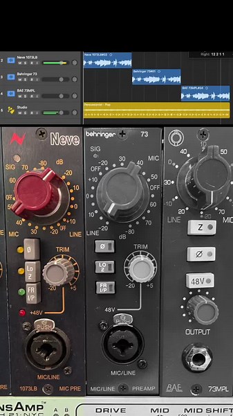 Comparing Neve 1073Lb, Behringer 73, and BAE 73MPL