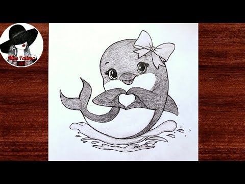 Easy pencil drawings for beginners | How to draw a cute Dolphin step by step