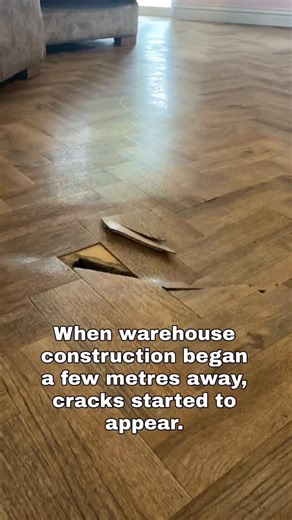 Astley Warehouse Action Group on Instagram: "Over 40 years this house has stood strong without a single crack, and the extension for over 18 years. When construction began on monster warehouses just metres away, the house started vibrating and cracks began to appear. Now the kitchen floor has collapsed and cracks run across the ceiling and exterior walls. The home owners, the Action Group, ward councillors and even MP Michael Wheeler have approached Wigan Council to address this. @wigancouncil r
