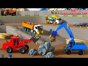 Excavating Dinosaur Fossils with Excavators & Dump Trucks | 3D Construction Animation