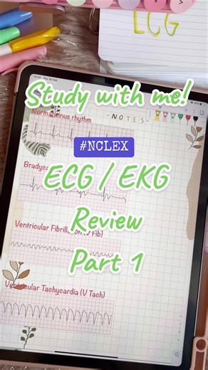 Study with me! | NCLEX NGN | ECG / EKG Review - Part 1 #nclexreview #nurse #fyp #fypシ #rgn #ukrn #usrn #phrn #review #nclex #nursing #nclextips #nclexprep #nclexngn #newnclex #pnle #overseasnurse #nclextipsshortcut #simplenursing