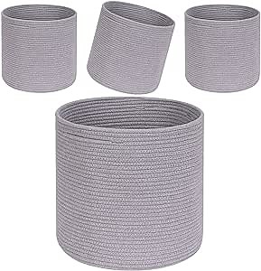 CubesLand Woven Baskets for Storage/Organizing,13x13 Storage Baskets Bins,Cloth Closet Organizing Basket Bin 4 Packs,Cubes Baskets Bins for 13x13 Cube Organizer/Shelving,12.6x12.6”Light Gray