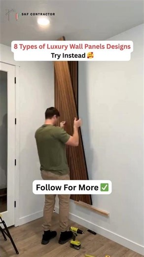 8 Types of Wall Panels Designs 🥰.... #wall #panel #design #interiordesign #shorts