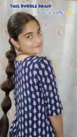 1 minute Bubble Braid for long hair#shorts #hairstyles #longhair