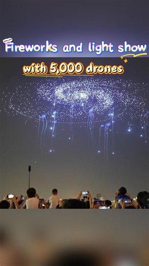 On China's National Day, Nanchang's sky turned into a canvas of technology and art! 5,000 drones formed dazzling patterns, blending fireworks and lights, drawing crowds of spectators. #ChinaNationalDay #DroneShow #LightShow #Fireworks #TravelChina | China Xinhua News