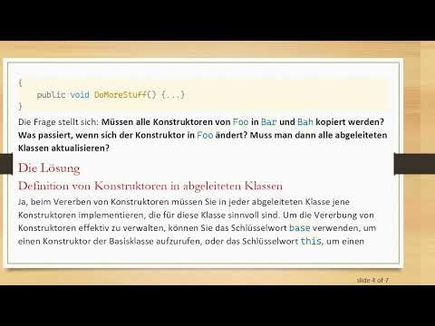 Wie man Konstruktoren vererbt in C#