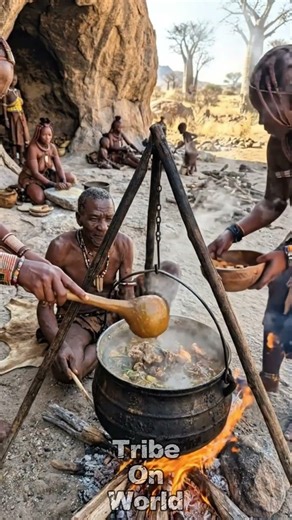 Primitive Cooking: Himba Tribe Cook Kudu Stew in Desert #triballife #tribalfeast #primitivecooking