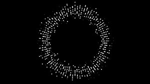 Circular Dots Audio Spectrum Music Visualizer Loop isolated on transparent background. Visualization sound loop circle graphic element. Audio spectrum animation for audio technology. Sound wave loop.
