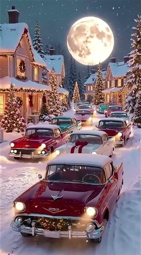 Colorful 1957 Chevrolet & 1959 Cadillac in a Christmas Dream ✨🚗