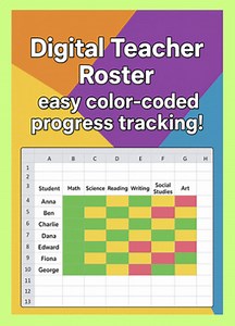 Digital Teacher Roster with Color-Coded Student Progress Tracking