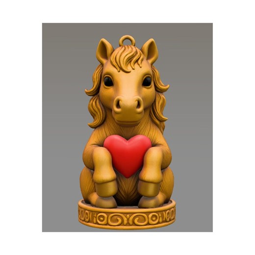 3D Print Horse Ornament – Pony With Heart, STL File - Etsy