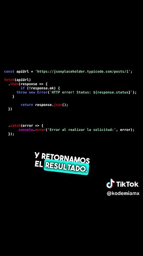 El método fetch en JavaScript es una herramienta para realizar peticiones HTTP de manera asincrónica. Permite enviar y recibir datos desde servidores web, abriendo la puerta a la creación de aplicaciones web más dinámicas y eficientes. ¡Descubre su potencial! 🚀🌐 #JavaScript #FetchMethod #WebDevelopment #Kodemia