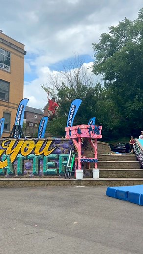 Extreme Pogo world championships highlights, gapping over death plank at Pogopalooza #flip #Reel#Fly#Everyone | Ezrah Webster