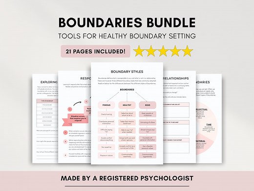 Boundary Setting Worksheets Bundle: Healthy Relationships, Communication (printable & Fillable) - Etsy