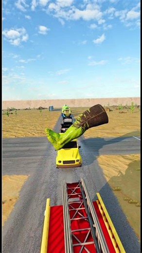 Big & Small Monster Cars vs Giant Unfinished Road – BeamNG.drive #carcrashes #beamngexperiments