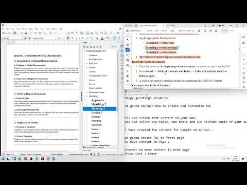 Information Technology- Grade 10- Practical file- Creating Table of content in Libreoffice writer