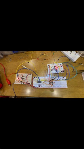 Analog clock (555) driving a digital counter