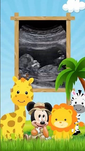 Invitacion animada para baby shower con tematica de Baby mickey safari 💚