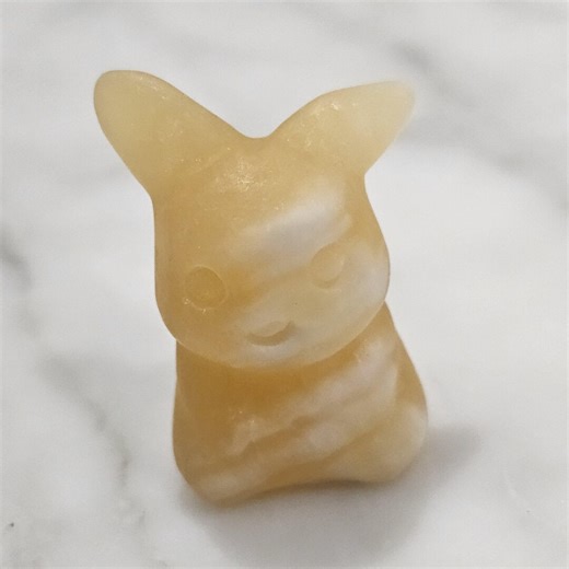 Pokemon Pikachu Yellow Calcite Carving | Natural Stone Pikachu Figurine | Cute Pokemon Stone Collectible | Gift for Pokemon Fans - Etsy
