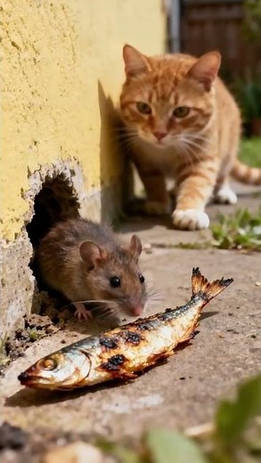 Cat and mouse game!Can the orange cat catch the mouse this time?🐱🐱🐭🐭#catlife #cat #cute #orangecat