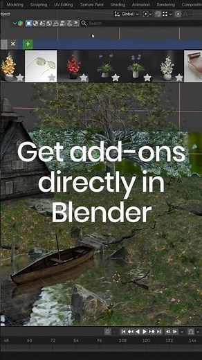 Get your add-ons directly in Blender! 🧩 #blenderkit #blender3d