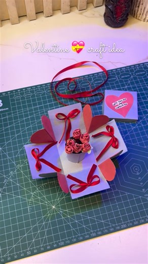 Parth🧿 on Instagram: "DIY Valentine’s Exploding Box! 🎁💖Surprise your favorite person with this DIY Exploding Box! ✨ Low on budget, high on effort. 💌 Perfect for Valentine’s Day or anniversaries. Tag someone who needs to make this for you! 🌹 #ValentinesDay #DIYGift #ExplodingBox #Crafty #HandmadeWithLove GiftIdeas ValentineCraft PaperCraft"