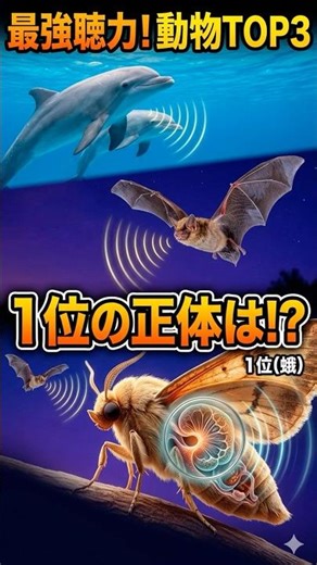 動物の聴力TOP3、1位は意外すぎた#雑学 #shorts #動物 #生き物 #豆知識