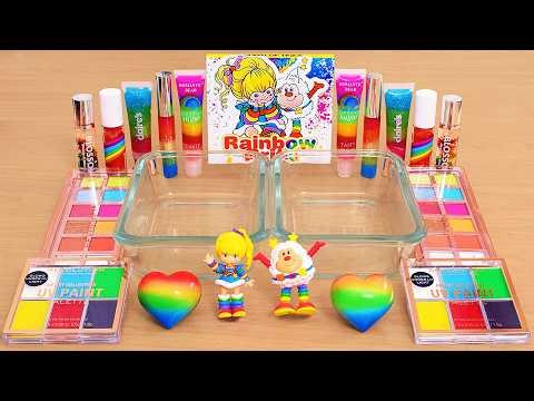 Rainbow - Mixing Makeup Eyeshadow Into Slime ASMR
