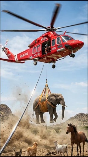 Helicopter Lifting Animals – Strength Test 🚁