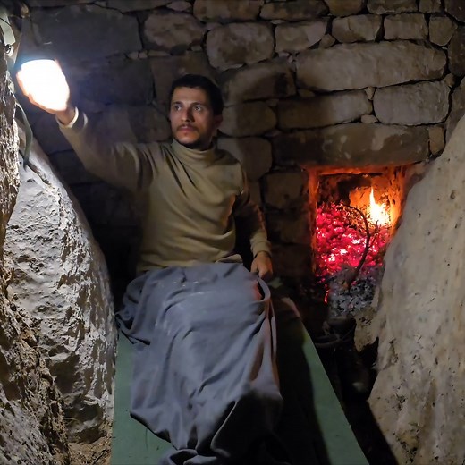 1.6M views · 21K reactions | Overnight camping at my stone dugout #fire #survival #winter #campinglife #diy #craft #camping #shelter #diyprojects #wintercamping #snowstorm #wilderness #mountain #wildlife #primitive #wild #nature #cave #bushcraft #UNDERGROUND #asmr #adventure #extreme #dugout #stonedugout #outdoors #heavyrain #underground #cooking | Dawid Outdoor Adventures | Facebook