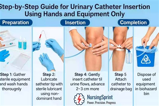 Nursing Sprint Prep on Instagram: "🚑 Master Urinary Catheter Insertion — The Cleanest, Easiest Way to Remember the Steps! If you struggle with remembering sterile technique or what to touch (and not touch) during catheter insertion… this visual guide is your new best friend. Straightforward. Step-by-step. Zero confusion. 💡 Perfect for: ✔ Nursing students ✔ Skills check-offs ✔ Practicals & OSCEs ✔ NCLEX prep Print it. Save it. Study it. Every safe insertion starts with good technique + clean ha