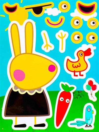 Rebecca Rabbit Sticker Build with Peppa Pig Stickers 🐷 Nana is building a Rebecca Rabbit character sticker from Peppa Pig 🐽 She had so much fun putting all the pieces of Rebecca together. This is a perfect video for kids who love quick stickers and craft fun. #Peppapig #peppapigstickers #Peppa #Creativekids #Stickers