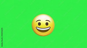Happy laugh emotion icon animated emojis Social media icons symbol animation with green screen background. Happy smile emoji