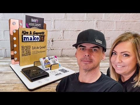 DIY Craft Booth Social Media QR Code Sign Square Card Reader Holder