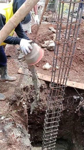 column base bearing casting work process.... #construction