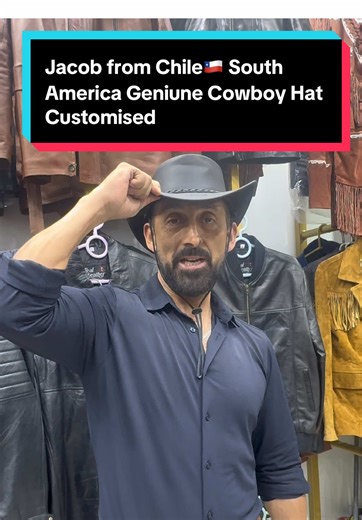 Customized Genuine Leather Cowboy Hat from Chile