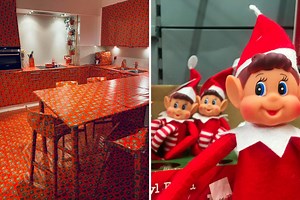 Mum takes Elf on the Shelf to the EXTREME with wrapping paper prank - Netmums