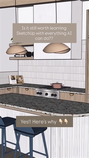 Dr Clare Le Roy | Business Mentor | Yes learning SketchUp is still 100% worth it (even with AI) ⤵️ AI isn’t replacing the design process any time soon. It doesn’t have taste,... | Instagram