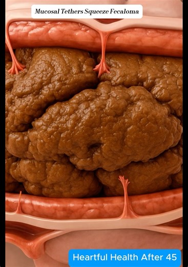 Colon Tethers Compress a Hardened Stool Impaction / Heartful Health After 45 #guthealth #shorts