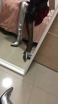 Silver Boots Try-On Display