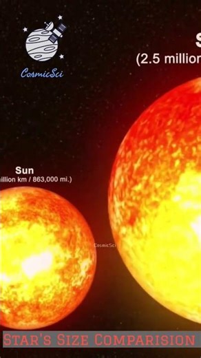 Smallest Star vs Biggest Star – Size Comparison #shorts #ytshorts #ytshort #universe #space #nasa