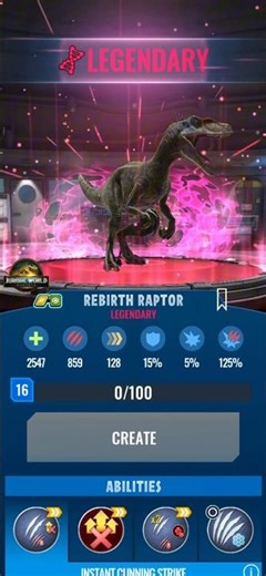 Unlocking Rebirth Raptor- Jurassic World Alive #jurassicworldalive #gaming #viral