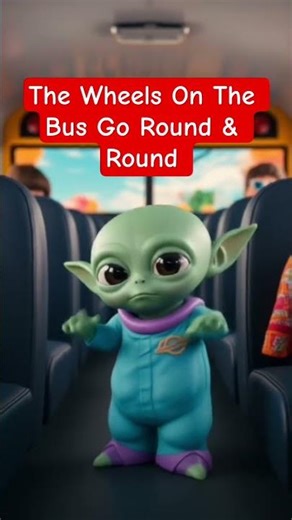 Baby Alien Learns Education 🎶 #wheelsonthebus #childrensongs #educational #fypshorts