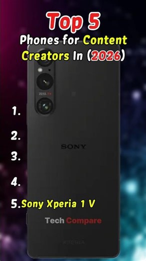 Top 5 Best Phones for Content Creators in 2026 🔥 #smartphone #tech #pro