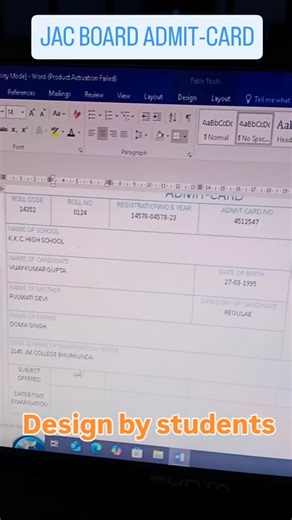 Vandana computer on Instagram: "JAC Board Admit Card Design by Students #jacadmitcard #admitcard #jharkhandacademiccouncil #vandanacomputer"