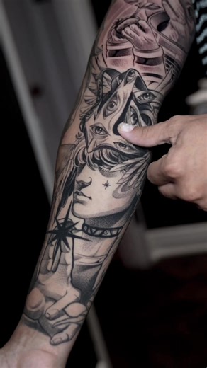Healed Angel tattoo 🔥 #miamitattooartist #blackworktattoo #3rltattoo #whipshading #blackandgraytattoo